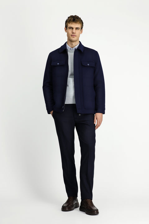 Dark Navy Lycra Sport Jacket