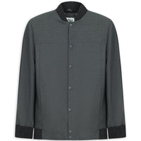 Dark Gray Slim Fit Narrow Cut Lycra Snap Button Pocket Bomber Jacket