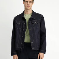 Dark Navy Regular Fit Cotton Denim Jacket