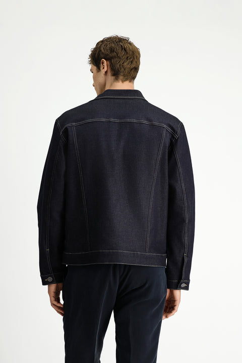 Dark Navy Regular Fit Cotton Denim Jacket