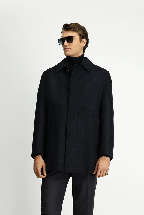 Dark Anthracite Wool Classic Coat