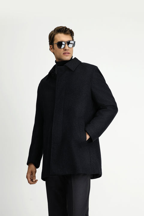 Dark Anthracite Wool Classic Coat