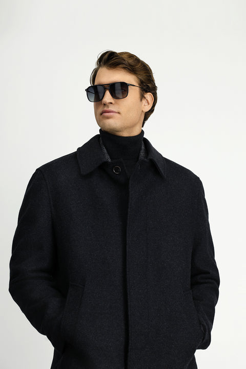 Dark Anthracite Wool Classic Coat
