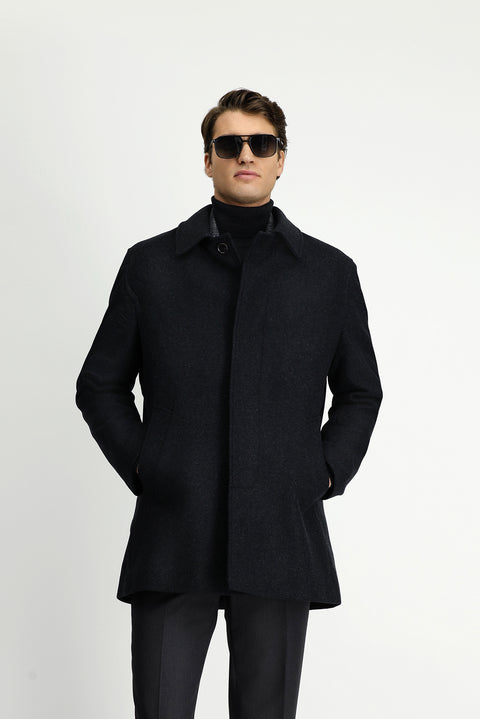 Dark Anthracite Wool Classic Coat