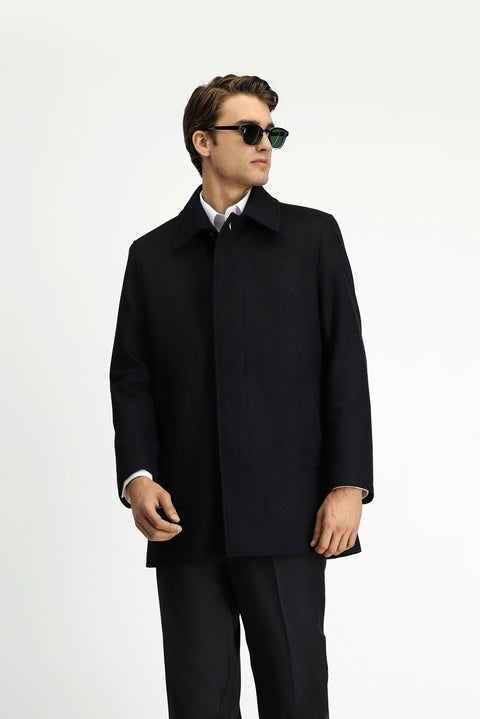 Black Wool Classic Coat