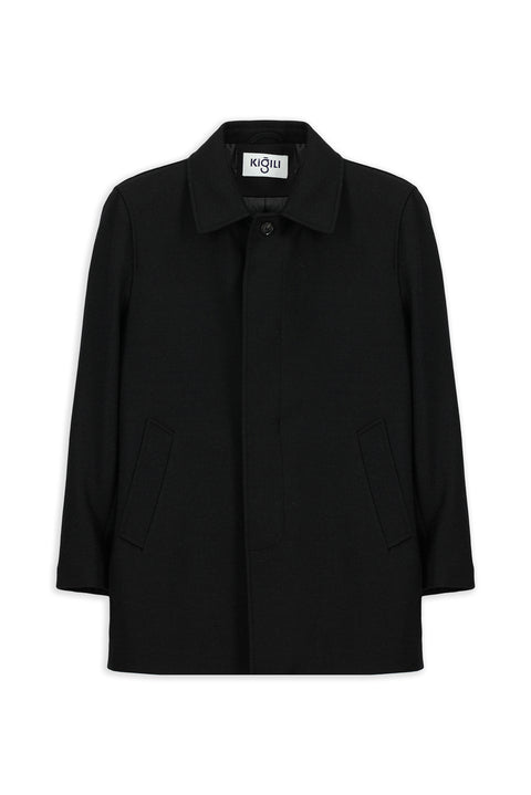 Black Wool Classic Coat