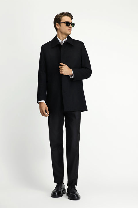 Black Wool Classic Coat