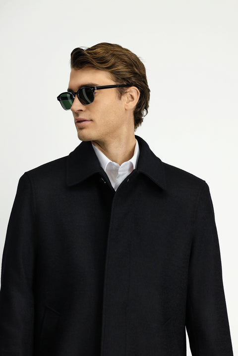 Black Wool Classic Coat