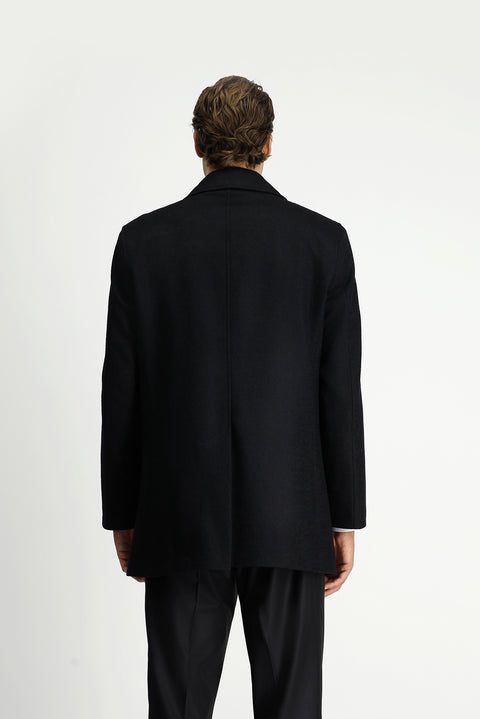 Black Wool Classic Coat