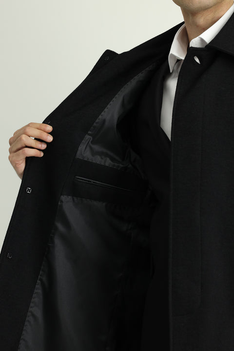 Black Wool Classic Coat