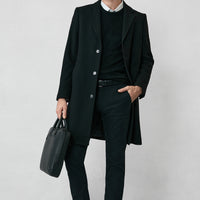 Black Wool Classic Coat