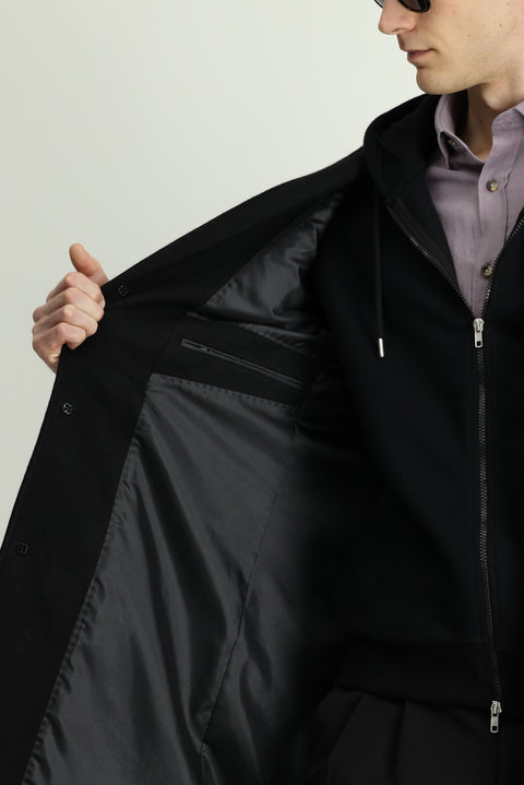 Black Wool Classic Coat