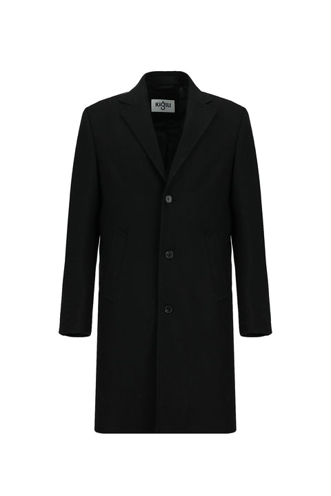 Black Wool Classic Coat