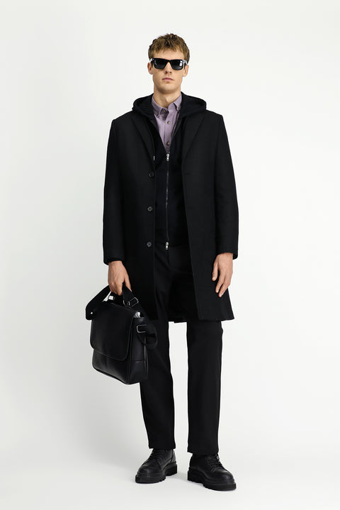 Black Wool Classic Coat