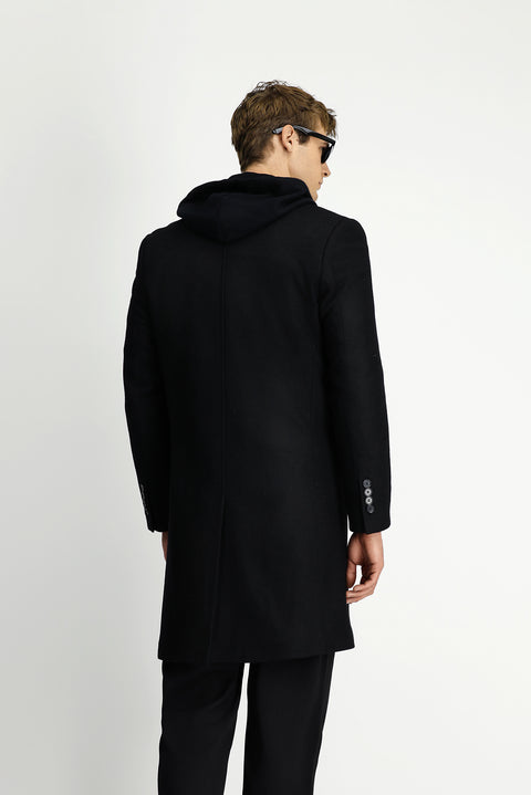 Black Wool Classic Coat