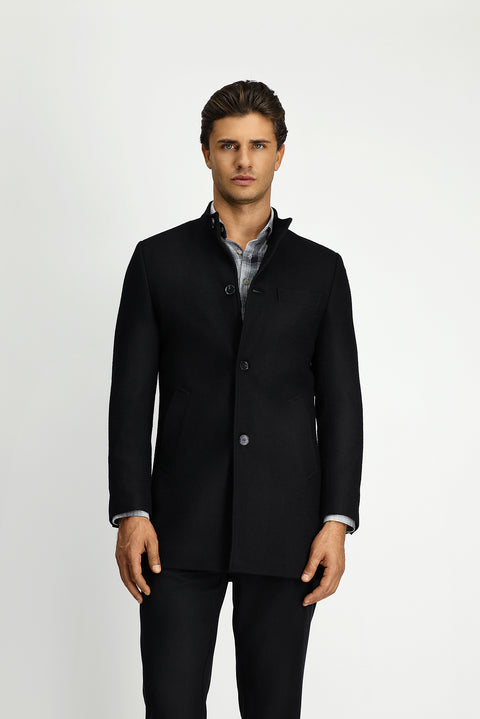 Black Wool Classic Coat