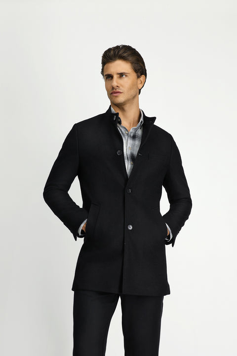 Black Wool Classic Coat