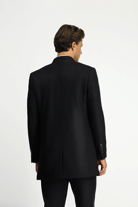 Black Wool Classic Coat
