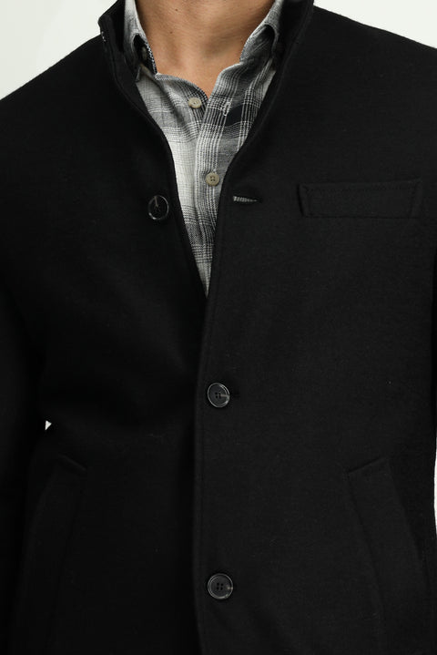 Black Wool Classic Coat