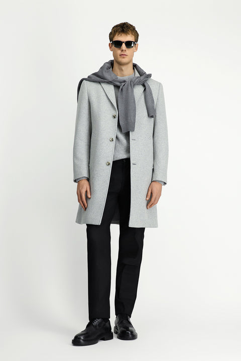 Medium Grey Classic Wool Coat