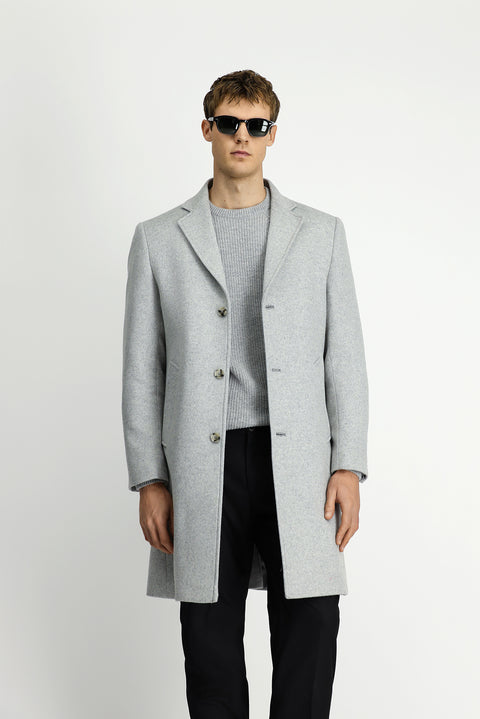Medium Grey Classic Wool Coat