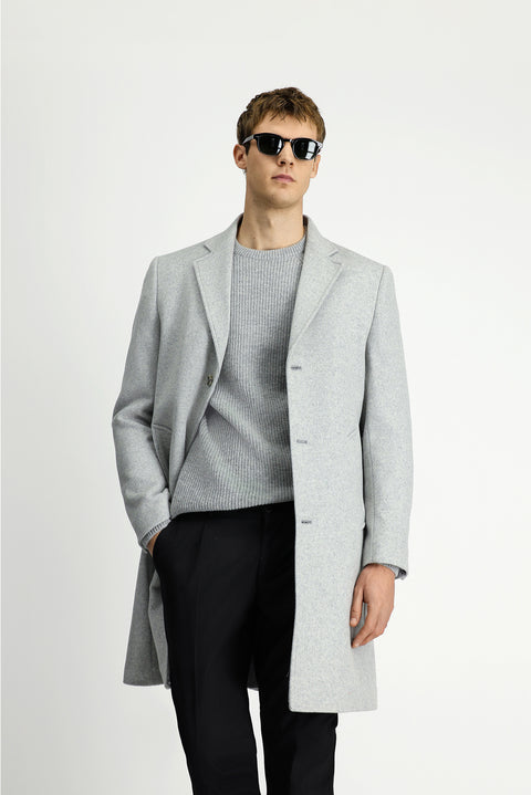 Medium Grey Classic Wool Coat