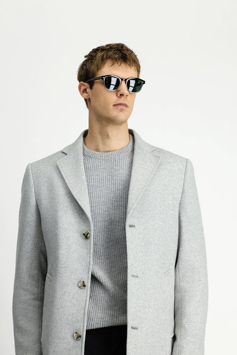 Medium Grey Classic Wool Coat