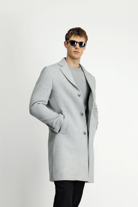 Medium Grey Classic Wool Coat