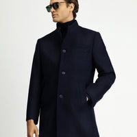 Dark Navy Classic Wool Coat