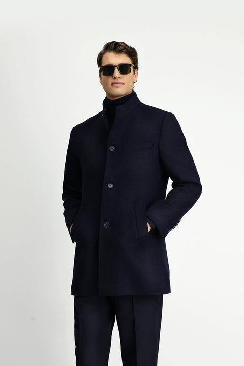 Dark Navy Classic Wool Coat