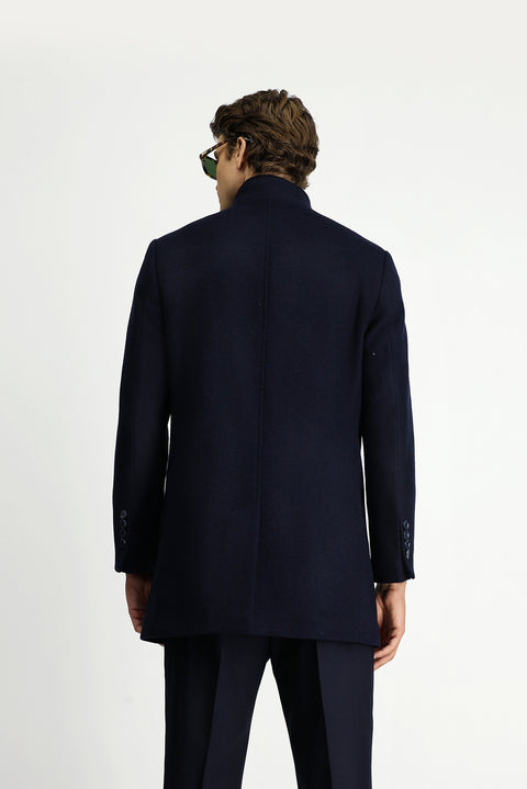 Dark Navy Classic Wool Coat