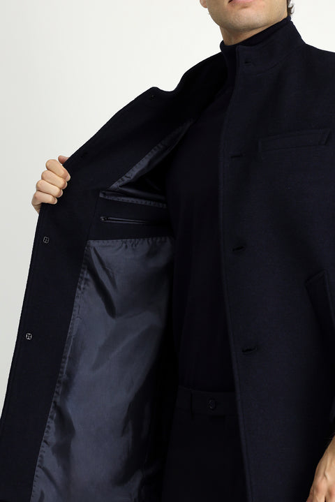 Dark Navy Classic Wool Coat