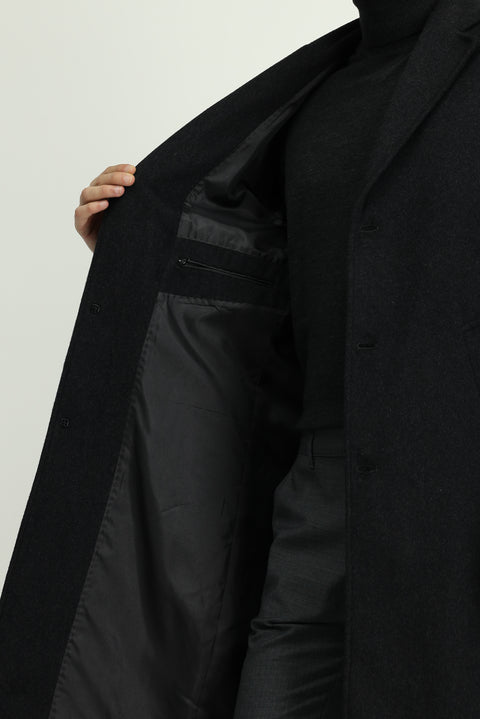 Dark Anthracite Wool Classic Coat