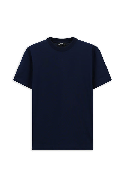 Medium Navy Crew Neck Oversize Extra Relaxed Fit Cotton T-Shirt