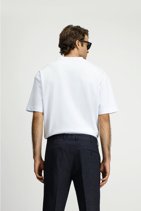 White Crew Neck Oversize Extra Relaxed Fit Cotton T-Shirt