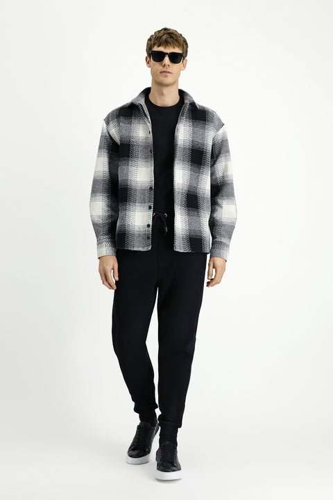 Black Patterned Cotton Sweatshirt/Sweatpants
