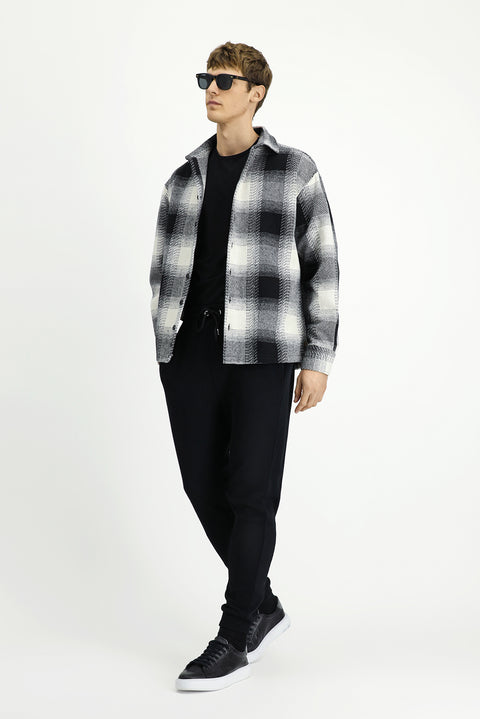 Black Patterned Cotton Sweatshirt/Sweatpants