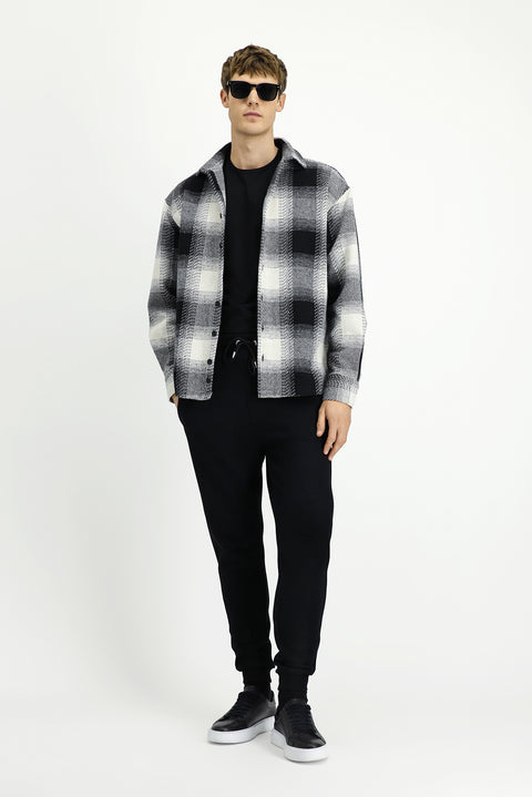 Black Patterned Cotton Sweatshirt/Sweatpants