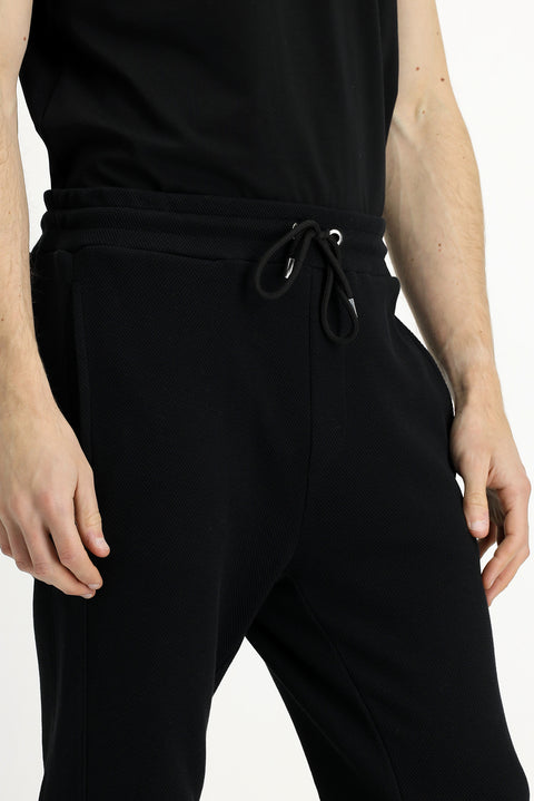 Black Patterned Cotton Sweatshirt/Sweatpants