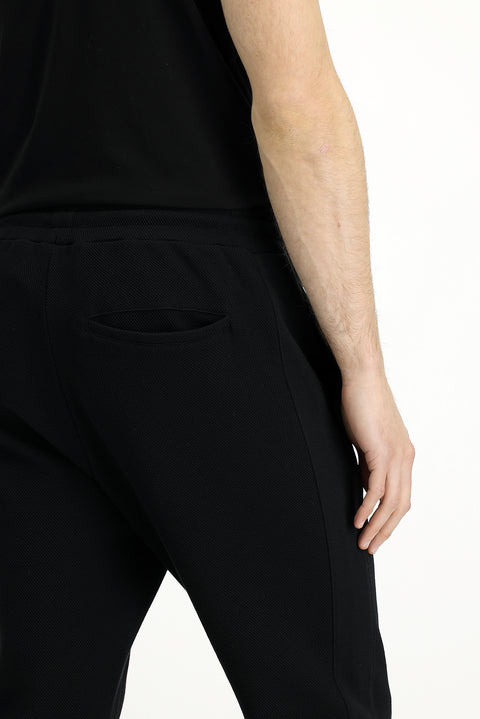 Black Patterned Cotton Sweatshirt/Sweatpants