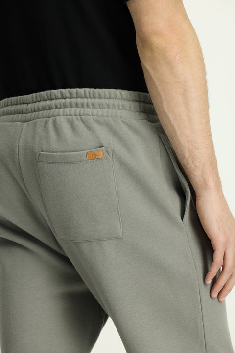 Light Khaki Cotton Sweatpants/Sweatpants with Elastic Waistband and Drawstring Pockets