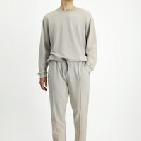 Stone Waist Elastic Drawstring Pocket Cotton Sweatpants / Sweatpants
