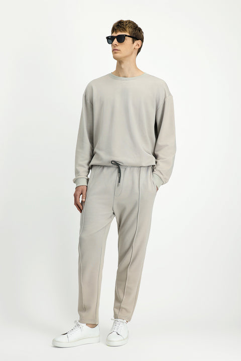 Stone Waist Elastic Drawstring Pocket Cotton Sweatpants / Sweatpants