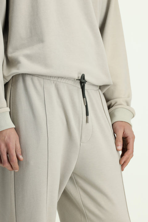 Stone Waist Elastic Drawstring Pocket Cotton Sweatpants / Sweatpants