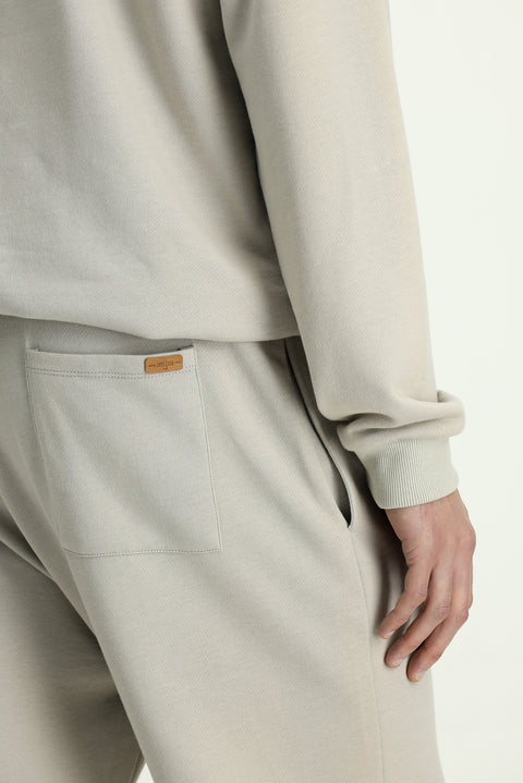 Stone Waist Elastic Drawstring Pocket Cotton Sweatpants / Sweatpants