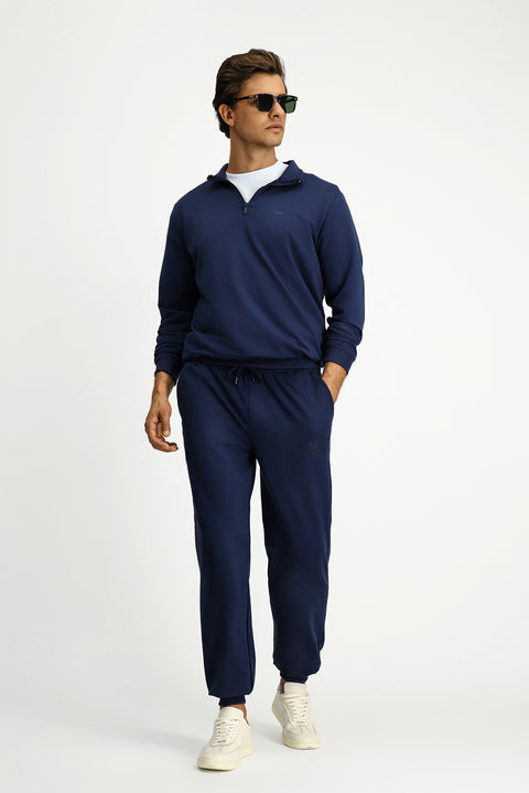 Indigo Regular Fit Cotton Printed Sweatpants / Track Pants
