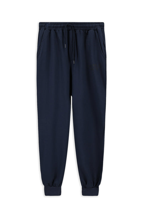 Indigo Regular Fit Cotton Printed Sweatpants / Track Pants