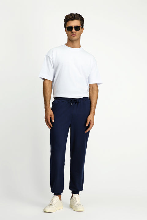 Indigo Regular Fit Cotton Printed Sweatpants / Track Pants