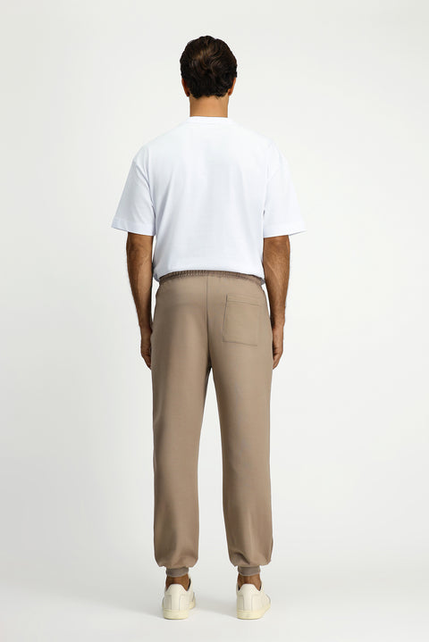 Medium Mink Regular Fit Cotton Printed Sweatpants / Track Pants