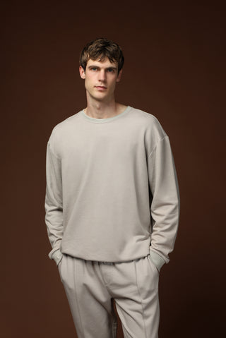  Taş Bisiklet Yaka Regular Fit Pamuklu Basic Sweatshirt